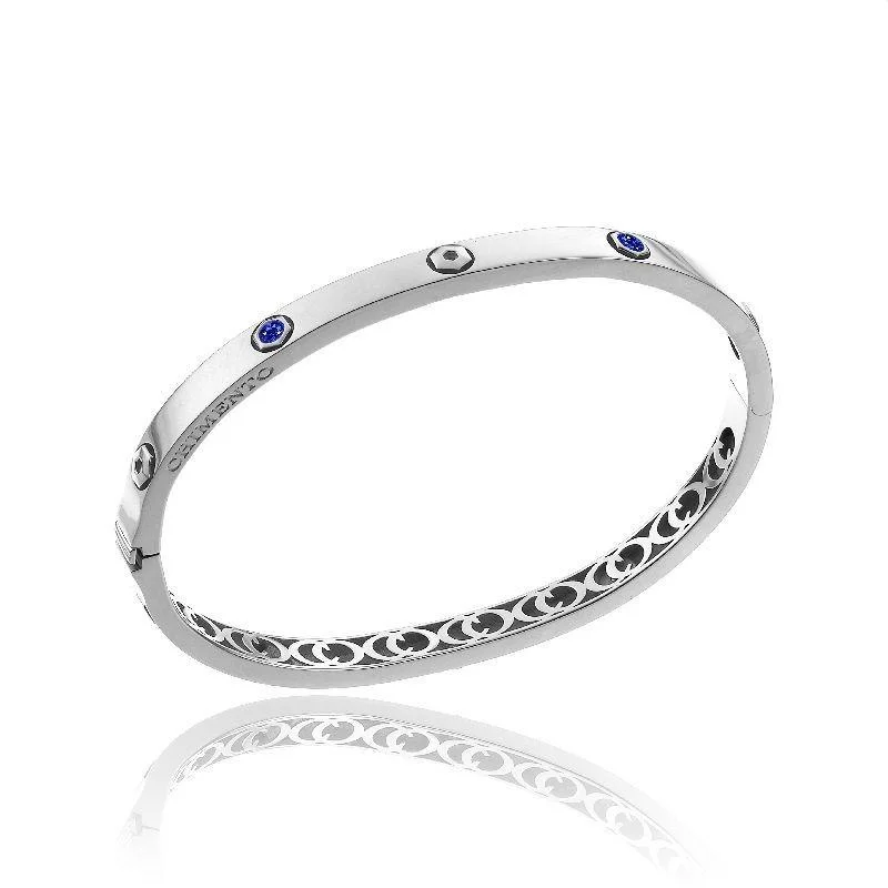 Adjustable Fabric Bangles with Embroidered Floral Designs Chimento Armillas Be Mine 18ct White Gold 0.40ct Sapphire Bangle Adjustable Fabric Bangles with Embroidered Floral Designs Chimento Armillas Be Mine 18ct White Gold 0.40ct Sapphire Bangle