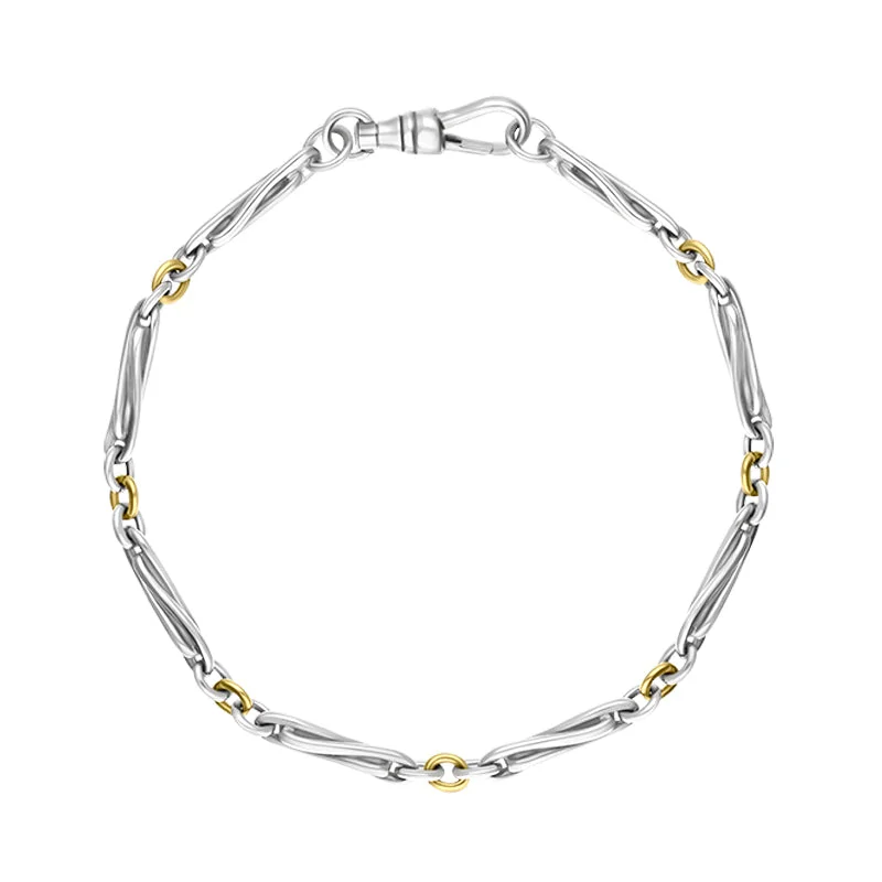 18ct Yellow Gold Sterling Silver Handmade Twist Bracelet