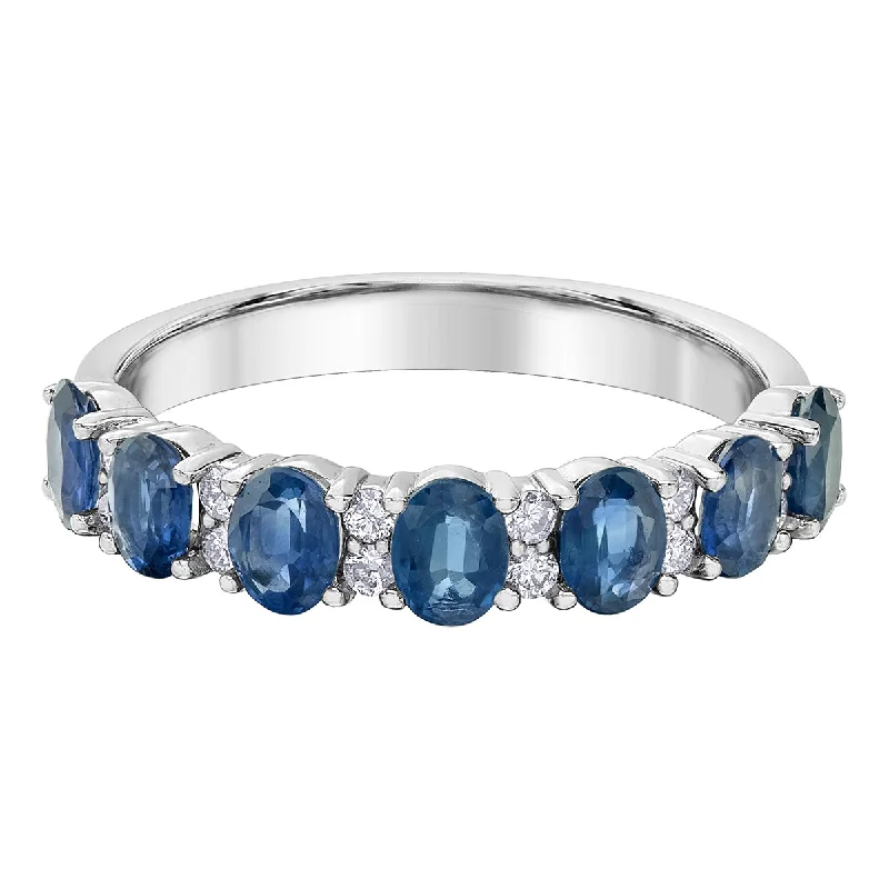 Three - Stone Women's Diamond Rings Symbolizing Past, Present, and Future with Emerald - Cut DiamondsOval Sapphire and Diamond Half-Eternity Band Three - Stone Women's Diamond Rings Symbolizing Past, Present, and Future with Emerald - Cut DiamondsOval Sapphire and Diamond Half-Eternity Band