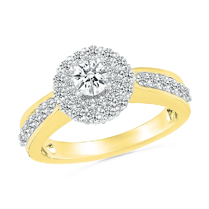 Men's Peridot Engagement Rings in 14K Gold - Filled Metal with a Micro - Pave SettingDouble Halo Diamond Engagement Ring Men's Peridot Engagement Rings in 14K Gold - Filled Metal with a Micro - Pave SettingDouble Halo Diamond Engagement Ring