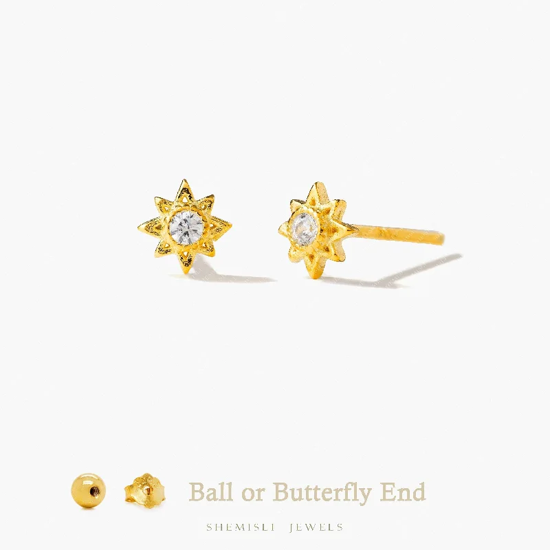 Rose Gold - Tone Geometric - Patterned Stud Earrings for a Modern and Trendy LookTiny 8 Pointed Star with Bezel Setting Gem Stud Earrings, Unisex, Gold, Silver SHEMISLI SS960 Butterfly End, SS961 Screw Ball End (Type A) Rose Gold - Tone Geometric - Patterned Stud Earrings for a Modern and Trendy LookTiny 8 Pointed Star with Bezel Setting Gem Stud Earrings, Unisex, Gold, Silver SHEMISLI SS960 Butterfly End, SS961 Screw Ball End (Type A)