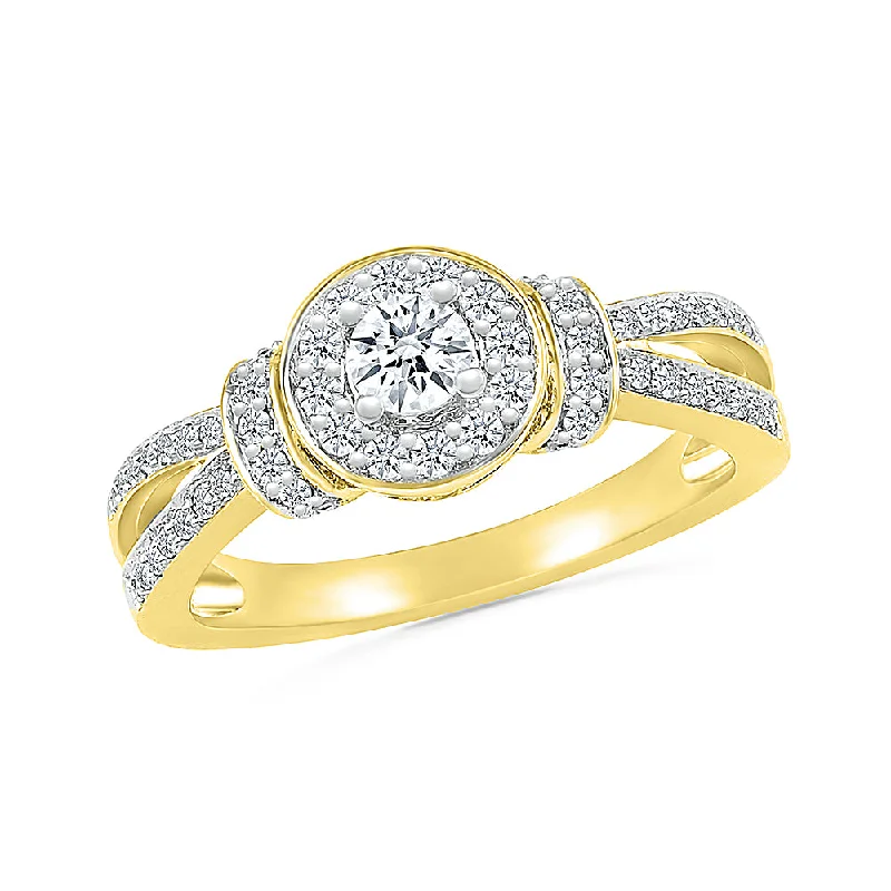 Men's Tourmaline Engagement Rings in 18K Two - Tone Gold with a Floral - Inspired SettingVintage Style Round Halo Engagement Ring Men's Tourmaline Engagement Rings in 18K Two - Tone Gold with a Floral - Inspired SettingVintage Style Round Halo Engagement Ring
