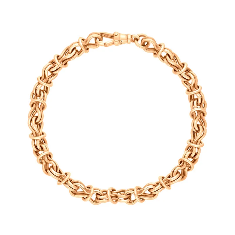 18ct Rose Gold Multi Link Handmade Bracelet