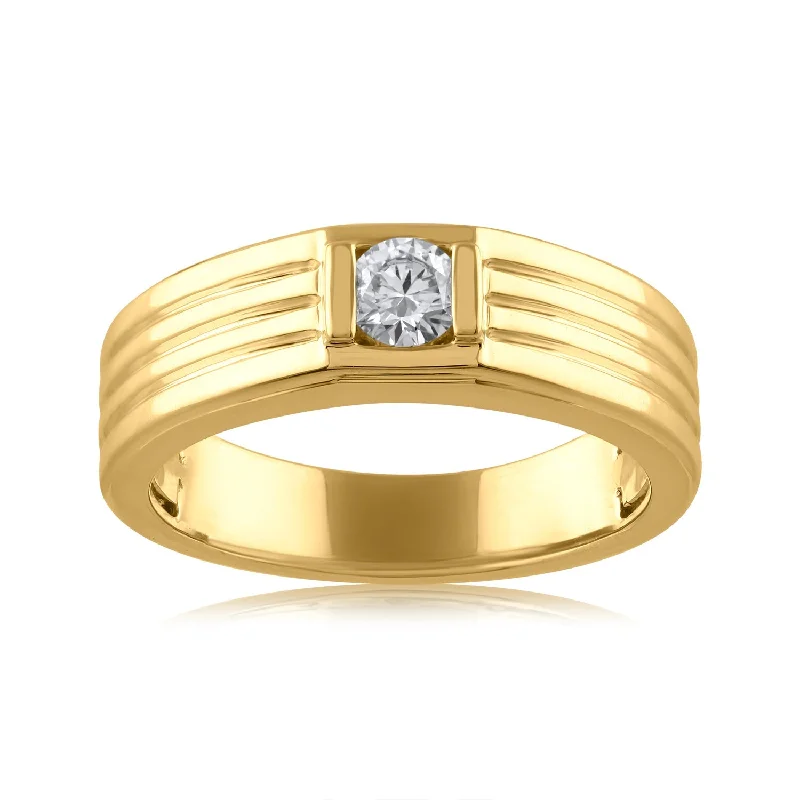 Women's Diamond Rings with Sapphire Accents in Blue for a Colorful and Sophisticated Touch18K YG Solitaire Men Diamond Ring-1PC Women's Diamond Rings with Sapphire Accents in Blue for a Colorful and Sophisticated Touch18K YG Solitaire Men Diamond Ring-1PC