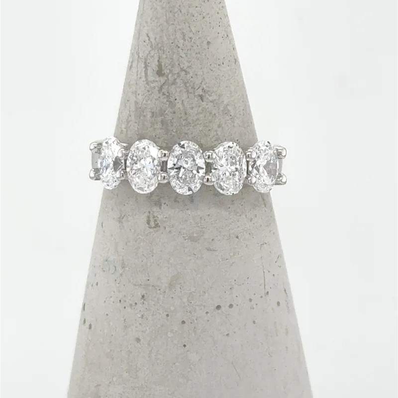 Vintage - Reproduction Fashion Rings in Bronze with Cameo - Style Medallions14K White Gold 2.0ctw Oval Lab-Grown Diamond Band Vintage - Reproduction Fashion Rings in Bronze with Cameo - Style Medallions14K White Gold 2.0ctw Oval Lab-Grown Diamond Band
