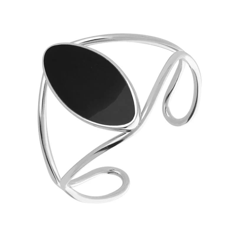Animal - Print Bangles with Leopard or Zebra Patterns Sterling Silver Whitby Jet Oval Wire Cuff Bangle Animal - Print Bangles with Leopard or Zebra Patterns Sterling Silver Whitby Jet Oval Wire Cuff Bangle