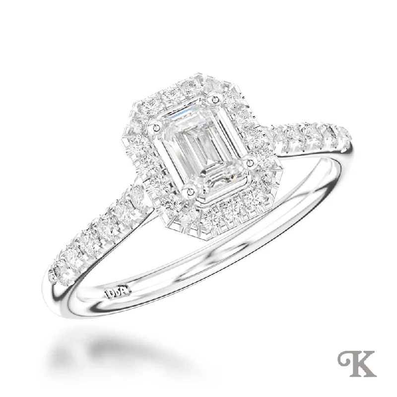 Men's Citrine Engagement Rings in Stainless Steel with a Stackable Band DesignSkye Emerald Halo Men's Citrine Engagement Rings in Stainless Steel with a Stackable Band DesignSkye Emerald Halo