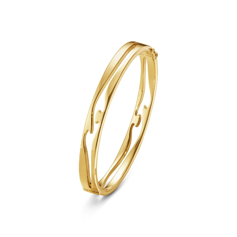 Statement Bangles with Oversized Rhinestone Clusters Georg Jensen Fusion 18ct Yellow Gold Open Bangle Statement Bangles with Oversized Rhinestone Clusters Georg Jensen Fusion 18ct Yellow Gold Open Bangle