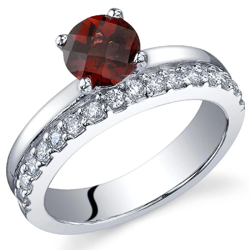 Agate Gemstone Rings in Sterling Silver with a Mosaic - Inspired Inlay for a Bohemian StyleSterling Silver 1 ct Garnet Promise Ring Agate Gemstone Rings in Sterling Silver with a Mosaic - Inspired Inlay for a Bohemian StyleSterling Silver 1 ct Garnet Promise Ring
