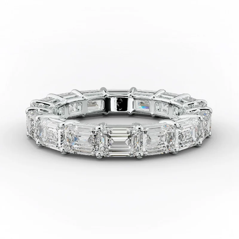 Women's Diamond Rings with Amethyst and Diamond Combinations for a Purple - Hued Elegance4.0 Carat East West Emerald Cut Diamond Eternity Band Women's Diamond Rings with Amethyst and Diamond Combinations for a Purple - Hued Elegance4.0 Carat East West Emerald Cut Diamond Eternity Band