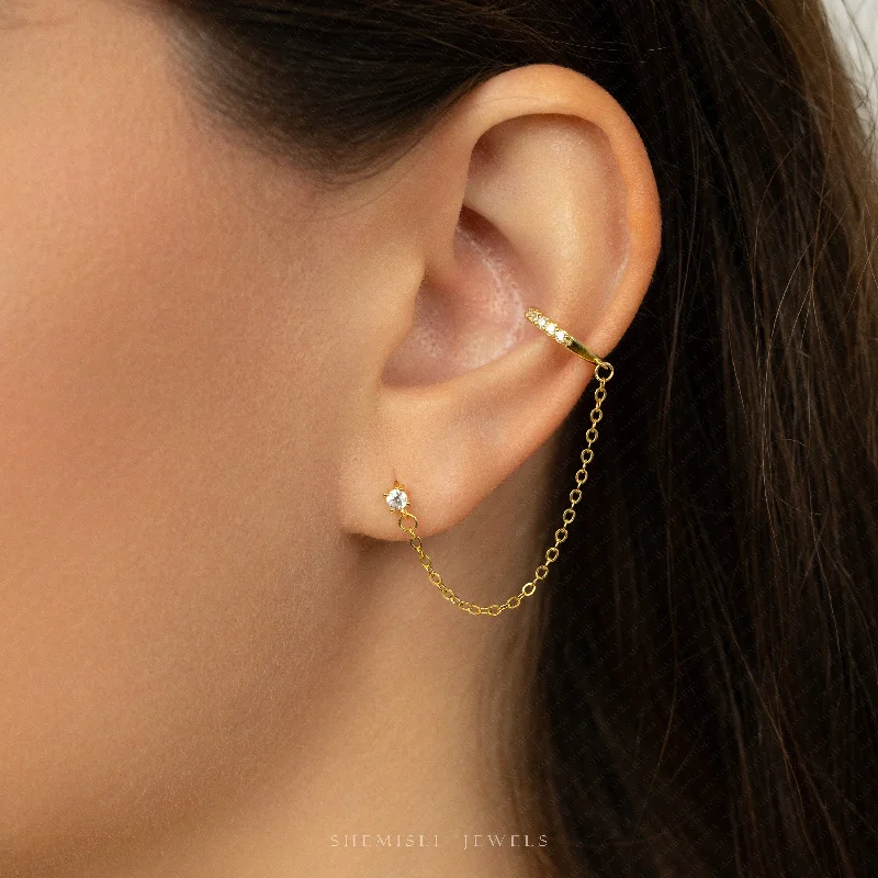 Kids' Plastic Animal - Shaped Stud Earrings in Bright Colors for a Fun and Safe AccessoryStud and Chain Ear Cuff, Conch Cuff, Unisex, Gold, Silver SHEMISLI - SF054 Kids' Plastic Animal - Shaped Stud Earrings in Bright Colors for a Fun and Safe AccessoryStud and Chain Ear Cuff, Conch Cuff, Unisex, Gold, Silver SHEMISLI - SF054