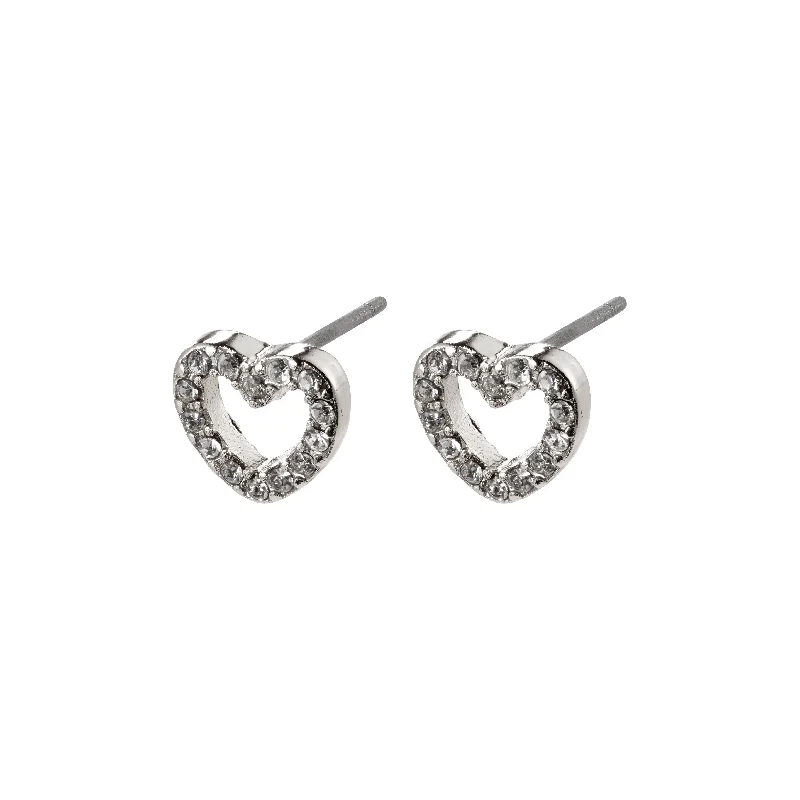 Two - Tone Gold and Silver Plated Clover Stud Earrings for a Lucky and Stylish SymbolEDIE crystal heart earrings silver-plated Two - Tone Gold and Silver Plated Clover Stud Earrings for a Lucky and Stylish SymbolEDIE crystal heart earrings silver-plated