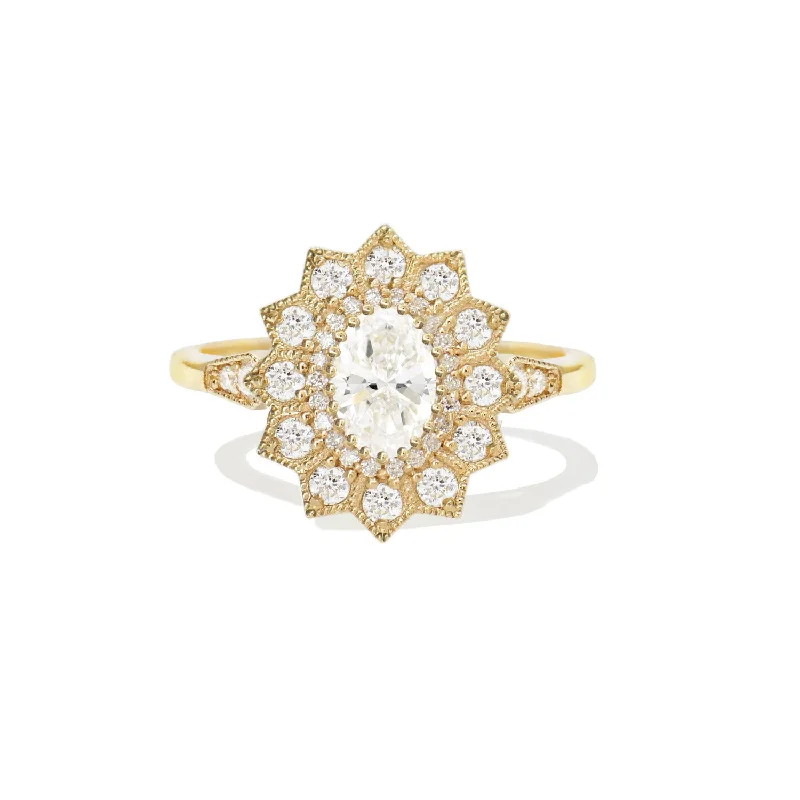 Men's Citrine Engagement Rings in Stainless Steel with a Stackable Band DesignOval Diamond Mosaic Sunflower Ring Men's Citrine Engagement Rings in Stainless Steel with a Stackable Band DesignOval Diamond Mosaic Sunflower Ring