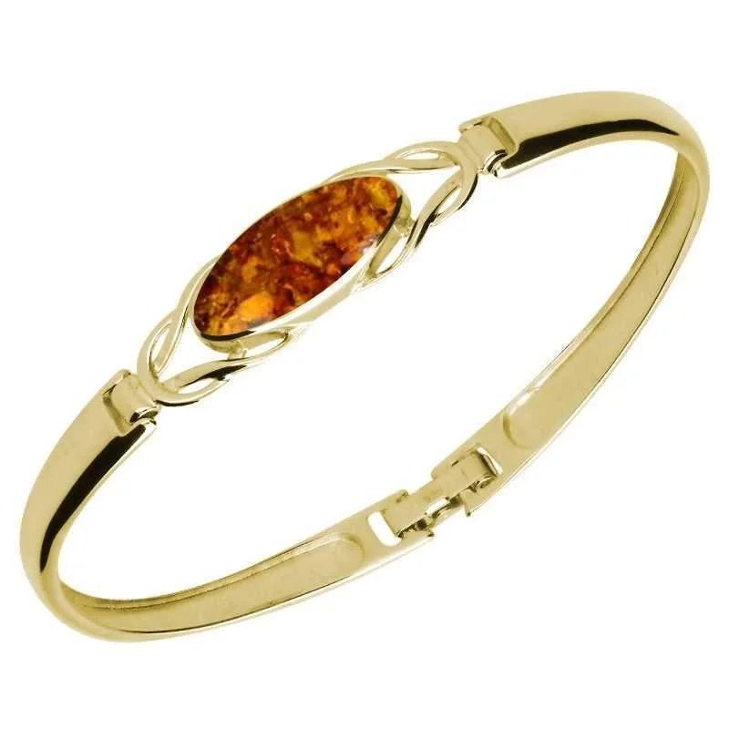 Statement Bangles with Oversized Rhinestone Clusters 9ct Yellow Gold Amber Celtic Oval Clip Bangle Statement Bangles with Oversized Rhinestone Clusters 9ct Yellow Gold Amber Celtic Oval Clip Bangle