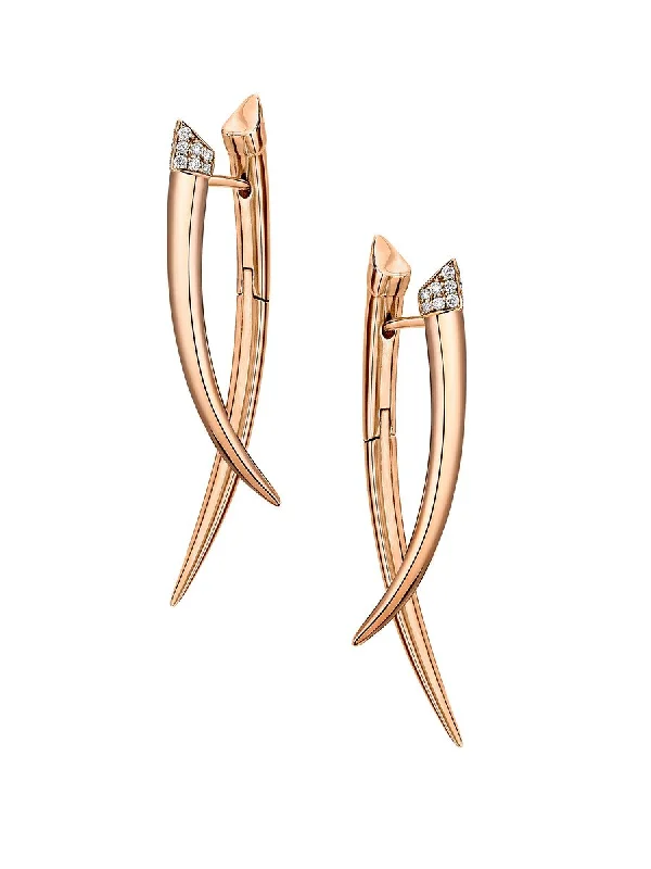 Shaun Leane Sabre 18ct Rose Gold Plated Sterling Silver Diamond Crossover Earrings D Shaun Leane Sabre 18ct Rose Gold Plated Sterling Silver Diamond Crossover Earrings D
