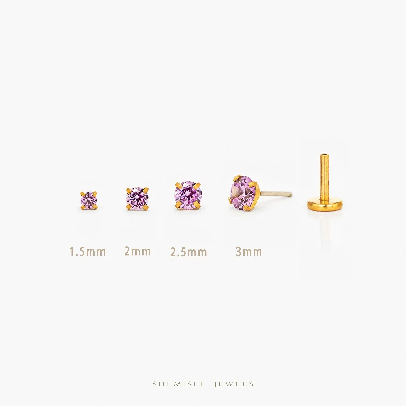 Cubic Zirconia - Encrusted Flower Stud Earrings in Pink for a Girly and Glamorous AccessoryTiny Amethyst Threadless Flat Back Nose Stud, February Birthstone, 20,18,16ga, 5-10mm, Unisex, Surgical Steel, SS603 Cubic Zirconia - Encrusted Flower Stud Earrings in Pink for a Girly and Glamorous AccessoryTiny Amethyst Threadless Flat Back Nose Stud, February Birthstone, 20,18,16ga, 5-10mm, Unisex, Surgical Steel, SS603