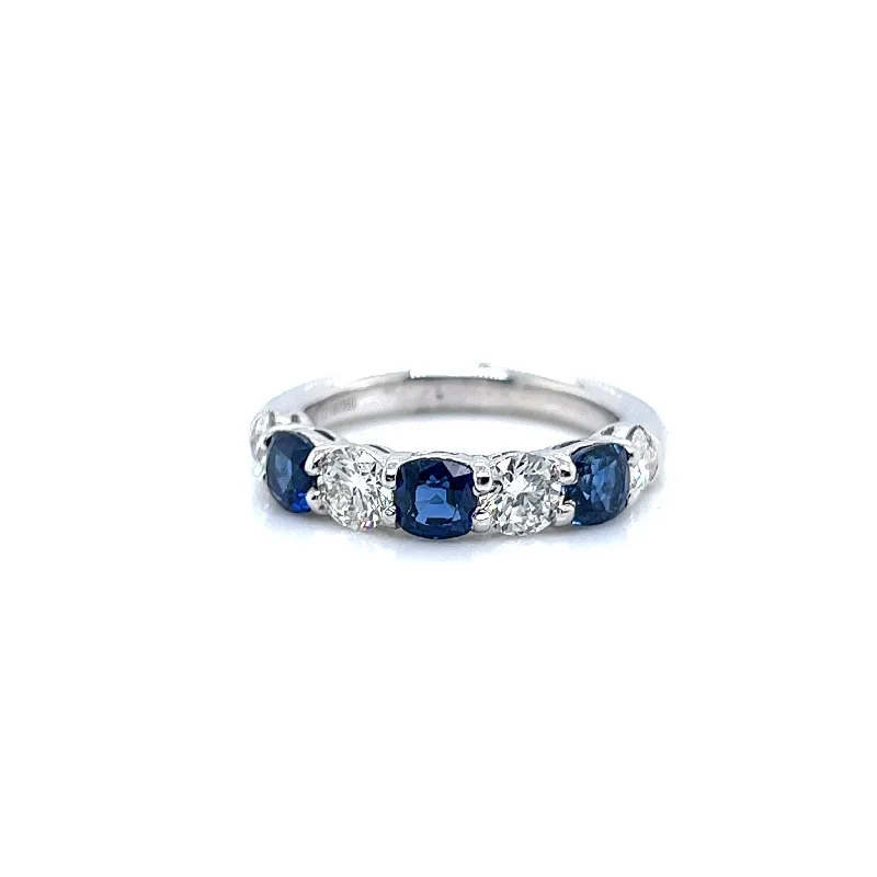Enamel - Coated Fashion Rings in Bright Colors with Animal - Print PatternsJB Star Diamonds and Sapphires Half Anniversary Fashion Ring in 950 White Platinum (2.45ctw) Enamel - Coated Fashion Rings in Bright Colors with Animal - Print PatternsJB Star Diamonds and Sapphires Half Anniversary Fashion Ring in 950 White Platinum (2.45ctw)