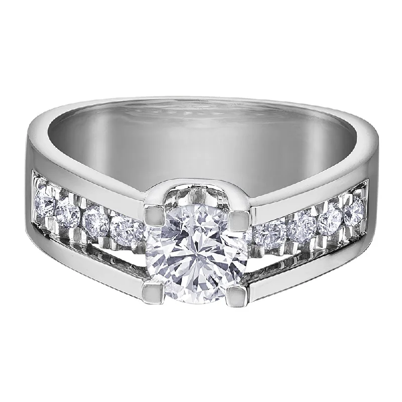 Women's Diamond Rings with Sapphire Accents in Blue for a Colorful and Sophisticated TouchCanadian Diamond and White Gold Ring Women's Diamond Rings with Sapphire Accents in Blue for a Colorful and Sophisticated TouchCanadian Diamond and White Gold Ring