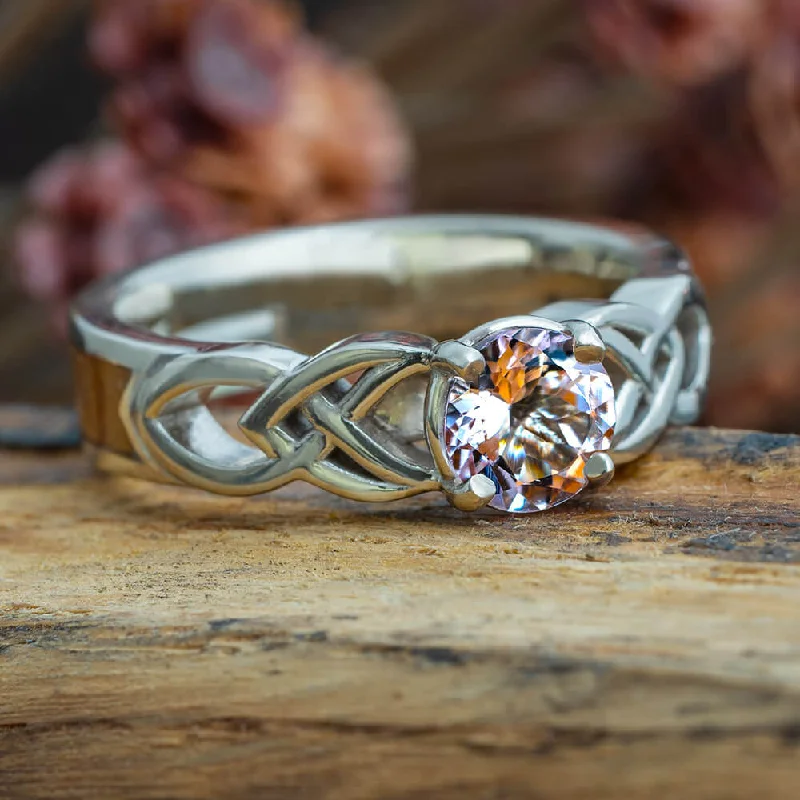 Men's Lapis Lazuli Engagement Rings in Sterling Silver with a Star - Shaped Stone SettingMorganite Engagement Ring with Honduran Rosewood Inlay Men's Lapis Lazuli Engagement Rings in Sterling Silver with a Star - Shaped Stone SettingMorganite Engagement Ring with Honduran Rosewood Inlay