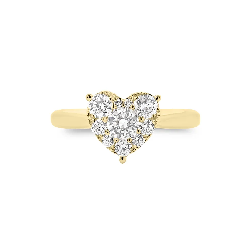 Magnetic Fashion Rings in Stainless Steel with a Modern, Interlocking DesignDiamond Heart Engagement Ring Magnetic Fashion Rings in Stainless Steel with a Modern, Interlocking DesignDiamond Heart Engagement Ring