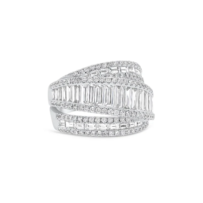 LED - Lit Fashion Rings in Plastic with Color - Changing Effects for a Futuristic LookBaguette Diamond Crossover Ring LED - Lit Fashion Rings in Plastic with Color - Changing Effects for a Futuristic LookBaguette Diamond Crossover Ring