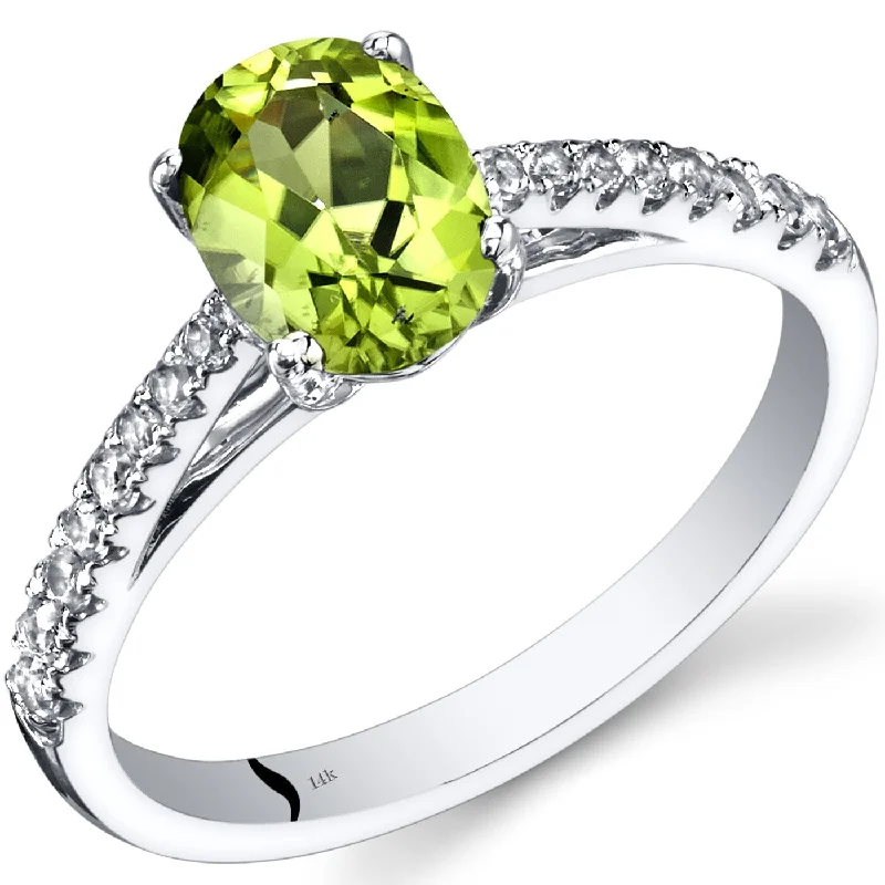 Opal Gemstone Rings in Rose Gold with a Milgrain Edge for a Feminine and Romantic Style14k White Gold 1.41ct Peridot and White Topaz Ring Opal Gemstone Rings in Rose Gold with a Milgrain Edge for a Feminine and Romantic Style14k White Gold 1.41ct Peridot and White Topaz Ring