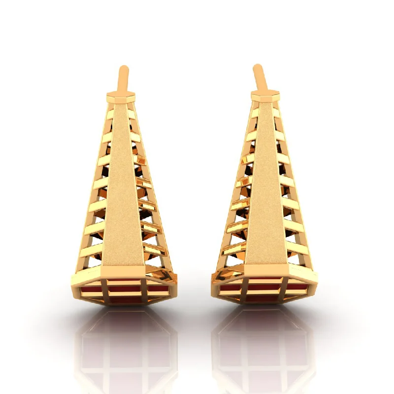 Women's Diamond Rings with Side - Stone Pave Setting for a Sparkling and Continuous Shine14k Beautiful Gold Earrings With Reddish Hue In A Conical Shape Women's Diamond Rings with Side - Stone Pave Setting for a Sparkling and Continuous Shine14k Beautiful Gold Earrings With Reddish Hue In A Conical Shape
