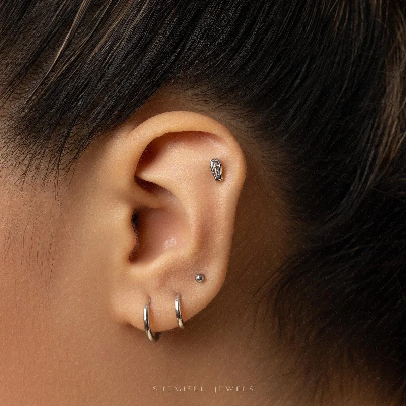 Magnetic - Back Stud Earrings in Black for Easy and Comfortable WearTiny Coffin Threadless Flat Back Earrings, 20,18,16ga, 5-10mm Unisex, Surgical Steel SHEMISLI SS1112 Magnetic - Back Stud Earrings in Black for Easy and Comfortable WearTiny Coffin Threadless Flat Back Earrings, 20,18,16ga, 5-10mm Unisex, Surgical Steel SHEMISLI SS1112