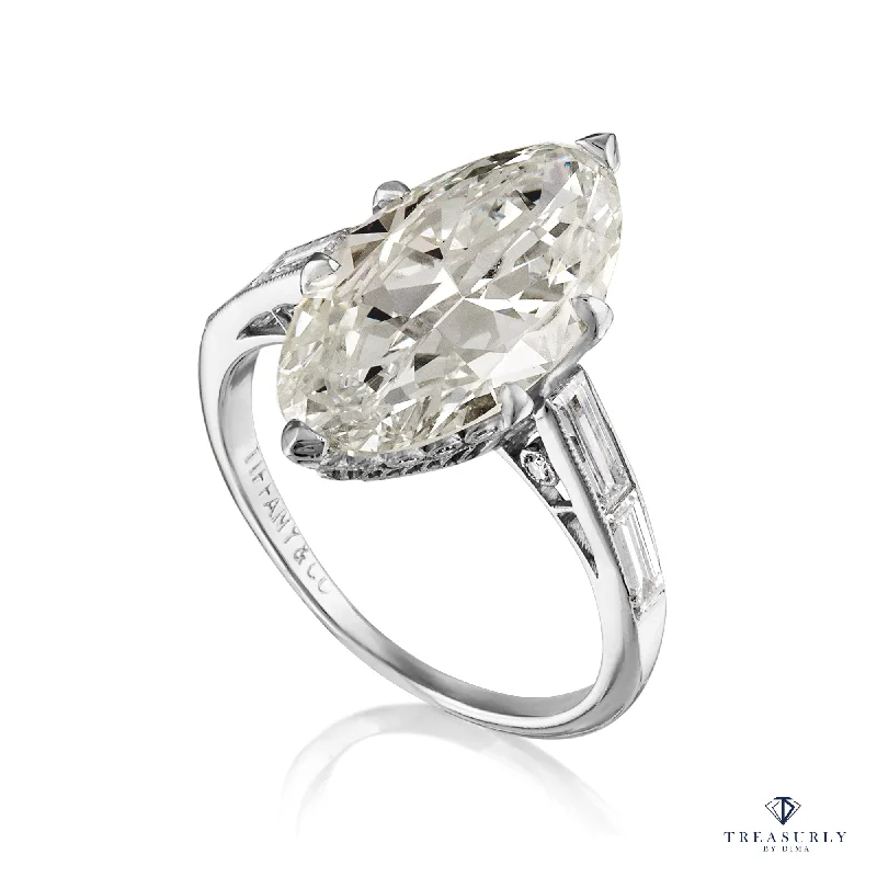Pear - Shaped Women's Diamond Rings in Yellow Gold with a Single - Diamond Pendant LookGIA Art Deco 5.58ct Old European Marquise MOVAL Cut Diamond Platinum Ring Pear - Shaped Women's Diamond Rings in Yellow Gold with a Single - Diamond Pendant LookGIA Art Deco 5.58ct Old European Marquise MOVAL Cut Diamond Platinum Ring