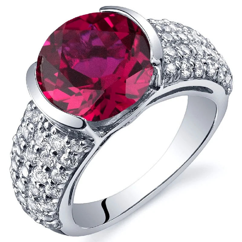 Emerald Gemstone Rings Set in Platinum with Filigree Work for a Vintage - Inspired LookSterling Silver 5 ct Created Ruby Birthstone Ring Emerald Gemstone Rings Set in Platinum with Filigree Work for a Vintage - Inspired LookSterling Silver 5 ct Created Ruby Birthstone Ring