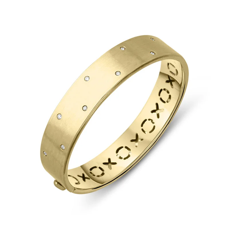 Sustainable Bamboo Bangles with Natural Finishes 18ct Yellow Gold Satin Finish Hinged Bangle Sustainable Bamboo Bangles with Natural Finishes 18ct Yellow Gold Satin Finish Hinged Bangle