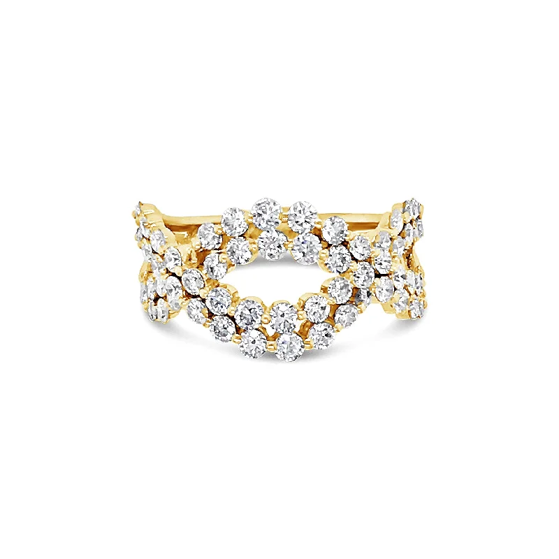 Bangle - Style Fashion Rings in Rose - Gold - Plated Aluminum with Etched PatternsDiamond Twist Fashion Ring Bangle - Style Fashion Rings in Rose - Gold - Plated Aluminum with Etched PatternsDiamond Twist Fashion Ring