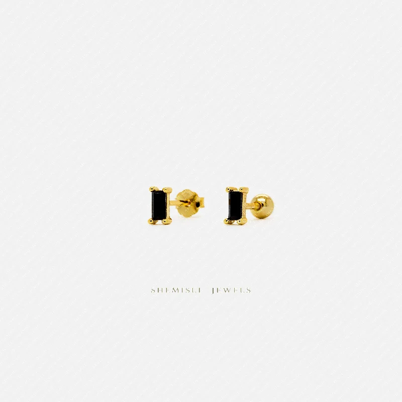 Rhinestone - Embellished Crown - Shaped Stud Earrings for a Princess - Inspired LookTiny Black Baguette Stud Earrings, Unisex, Gold, Silver SHEMISLI SS340 Butterfly End, SS458 Screw Ball End (Type A) Rhinestone - Embellished Crown - Shaped Stud Earrings for a Princess - Inspired LookTiny Black Baguette Stud Earrings, Unisex, Gold, Silver SHEMISLI SS340 Butterfly End, SS458 Screw Ball End (Type A)