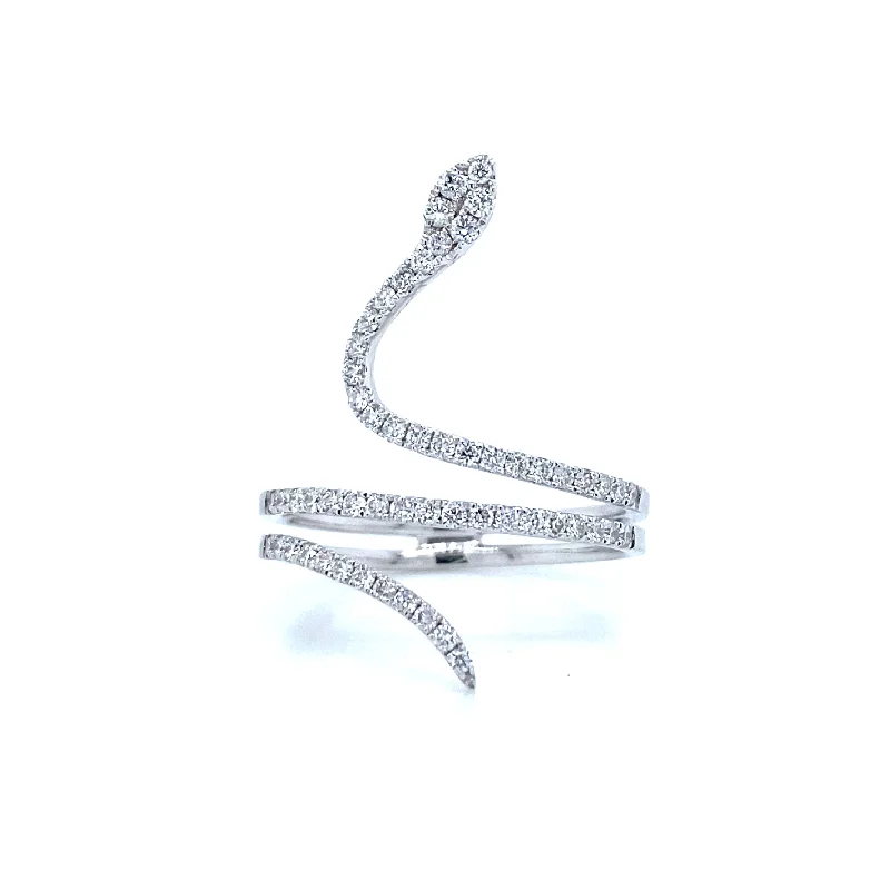 Geometric - Shaped Fashion Rings in Titanium with Iridescent InlaysSnake Ring in 14K White Gold Geometric - Shaped Fashion Rings in Titanium with Iridescent InlaysSnake Ring in 14K White Gold
