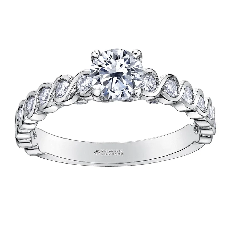 Art Deco - Inspired Women's Diamond Rings with Geometric Designs and Baguette - Cut DiamondsTides of Love Canadian Diamond Engagement Ring Art Deco - Inspired Women's Diamond Rings with Geometric Designs and Baguette - Cut DiamondsTides of Love Canadian Diamond Engagement Ring