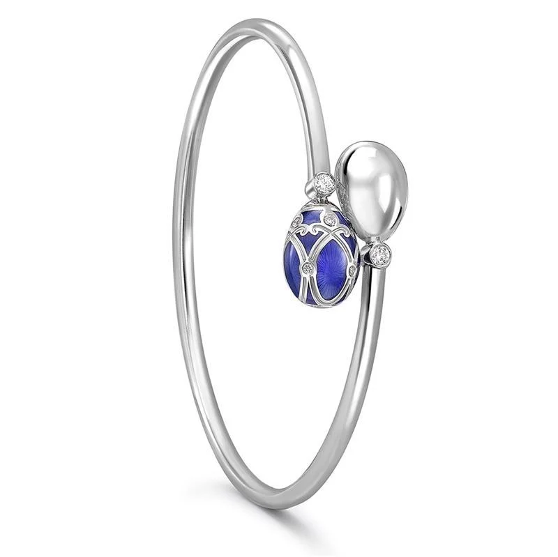 Adjustable Fabric Bangles with Embroidered Floral Designs Faberge Palais Yelagin 18ct White Gold Royal Blue Crossover Bangle Adjustable Fabric Bangles with Embroidered Floral Designs Faberge Palais Yelagin 18ct White Gold Royal Blue Crossover Bangle