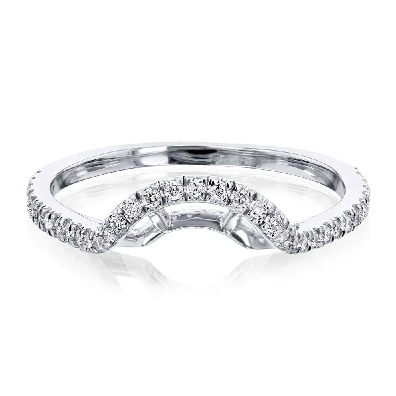 Adjustable Women's Diamond Rings with a Flexible Band for a Comfortable and Custom FitAnnello by Kobelli 14k White Gold 1/5ct TDW Curved Diamond Wedding Ring (GH, I1-I2) Adjustable Women's Diamond Rings with a Flexible Band for a Comfortable and Custom FitAnnello by Kobelli 14k White Gold 1/5ct TDW Curved Diamond Wedding Ring (GH, I1-I2)