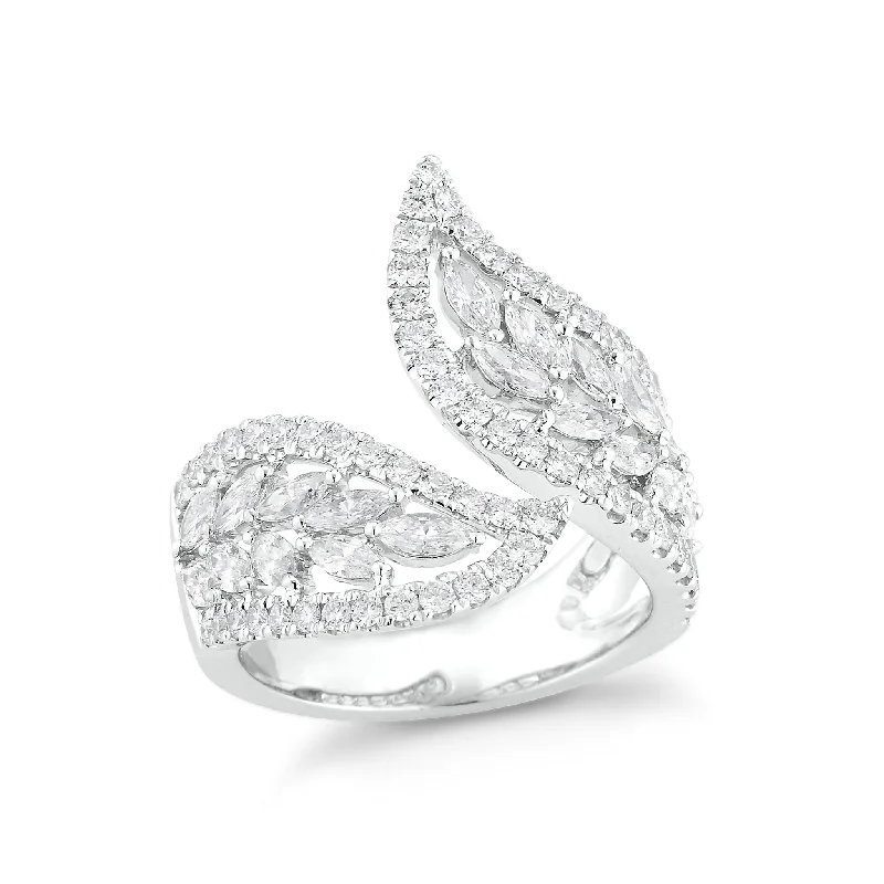 Fashion Rings with Initial Charms in Silver - Plated Metal for a Custom AccessoryLeaf-Shaped Diamond Ring Fashion Rings with Initial Charms in Silver - Plated Metal for a Custom AccessoryLeaf-Shaped Diamond Ring