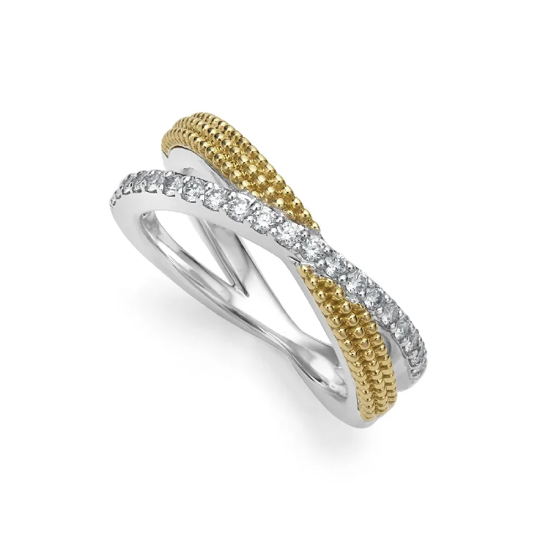 Stackable Fashion Rings in Rose - Gold Tone with Delicate Floral EngravingsTwo Tone X Diamond Ring (Size 6) Stackable Fashion Rings in Rose - Gold Tone with Delicate Floral EngravingsTwo Tone X Diamond Ring (Size 6)
