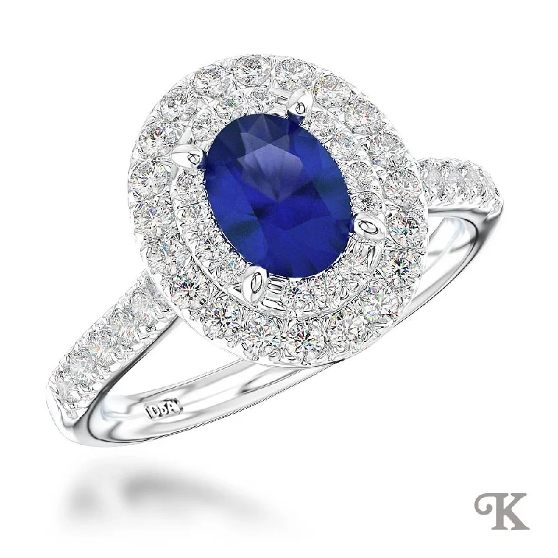 Men's Topaz Engagement Rings in 10K Gold with a Channel - Set Diamond BandSkye Duo Oval Halo Men's Topaz Engagement Rings in 10K Gold with a Channel - Set Diamond BandSkye Duo Oval Halo