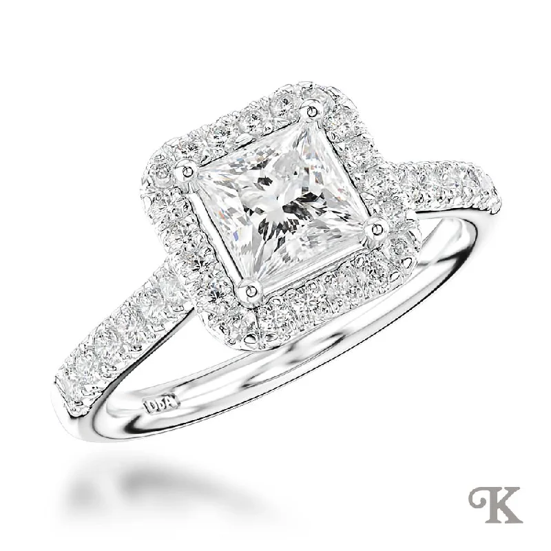 Men's Tourmaline Engagement Rings in 18K Two - Tone Gold with a Floral - Inspired SettingSkye Princess Halo Men's Tourmaline Engagement Rings in 18K Two - Tone Gold with a Floral - Inspired SettingSkye Princess Halo