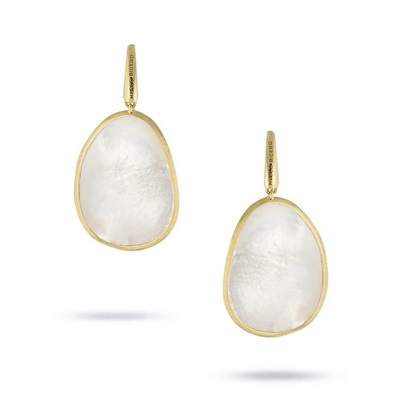 Marco Bicego Lunaria 18ct Yellow Gold White Mother of Pearl Drop Earrings