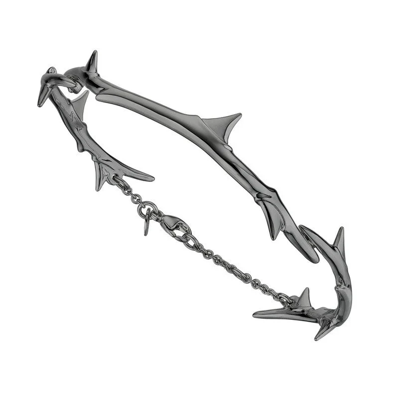 Shaun Leane Rose Thorn Sterling Silver Black Rhodium Linked Bracelet