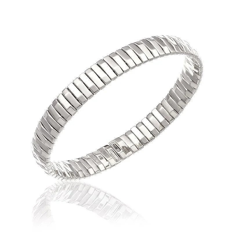 Bohemian - Inspired Bangles with Feather and Bead Accents Chimento Armillas 18ct White Gold Bar Bangle Bohemian - Inspired Bangles with Feather and Bead Accents Chimento Armillas 18ct White Gold Bar Bangle
