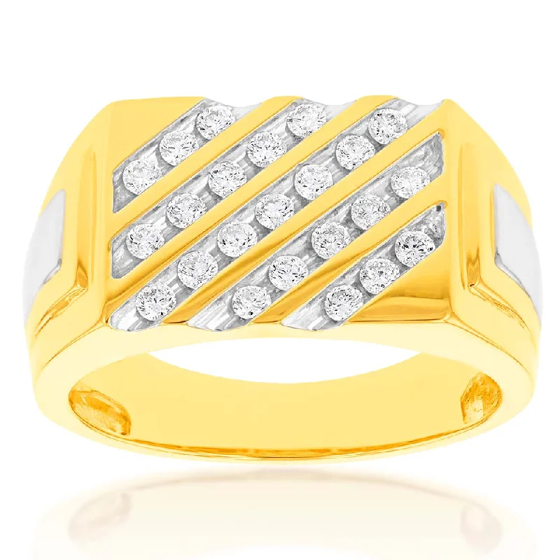 Vintage - Style Women's Diamond Rings with Floral - Engraved Bands and Multiple Diamond AccentsLuminesce Lab Grown 1/2 Carat Diamond Gents Ring in 9ct Yellow Gold Vintage - Style Women's Diamond Rings with Floral - Engraved Bands and Multiple Diamond AccentsLuminesce Lab Grown 1/2 Carat Diamond Gents Ring in 9ct Yellow Gold