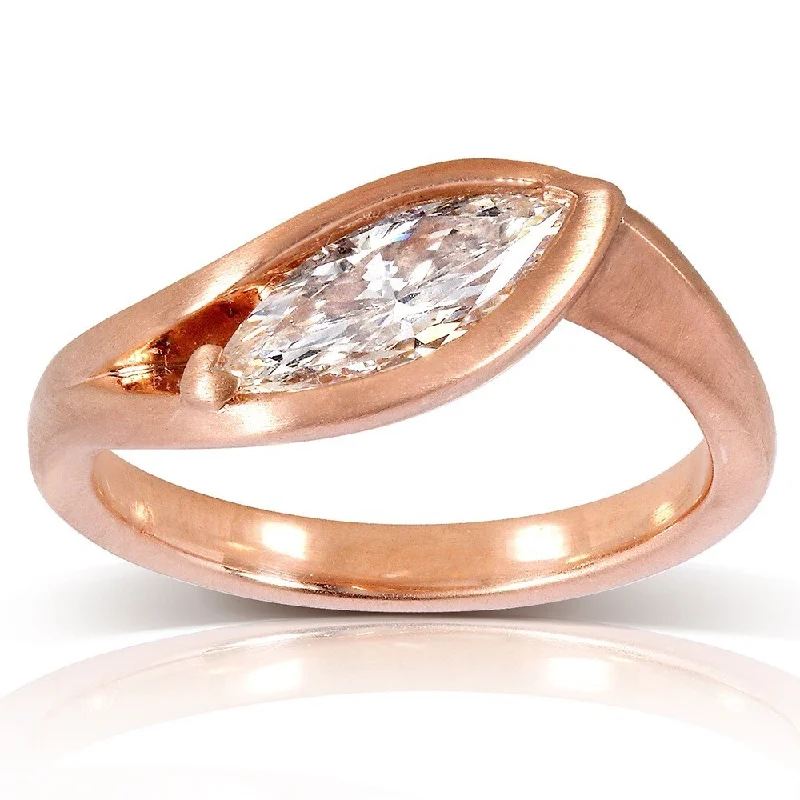 Women's Solitaire Diamond Rings with Round - Cut Diamonds and Platinum Settings for an Elegant EngagementAnnello by Kobelli 14k Rose Gold 1ct TDW Certified Marquise Diamond Ring Women's Solitaire Diamond Rings with Round - Cut Diamonds and Platinum Settings for an Elegant EngagementAnnello by Kobelli 14k Rose Gold 1ct TDW Certified Marquise Diamond Ring