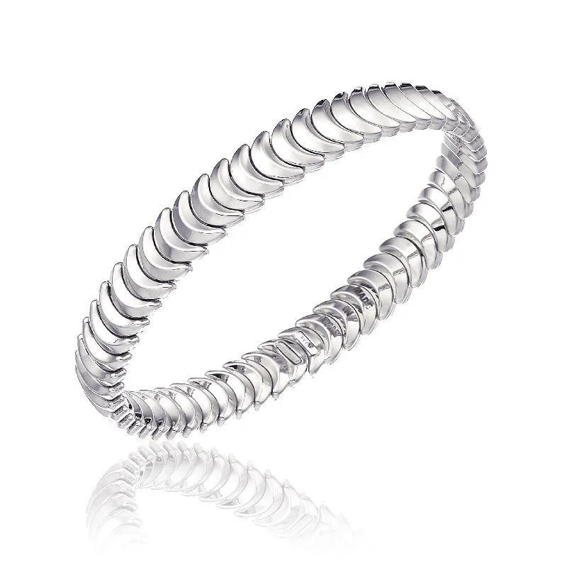 Animal - Print Bangles with Leopard or Zebra Patterns Chimento Armillas 18ct White Gold Crescent Moon Bangle Animal - Print Bangles with Leopard or Zebra Patterns Chimento Armillas 18ct White Gold Crescent Moon Bangle
