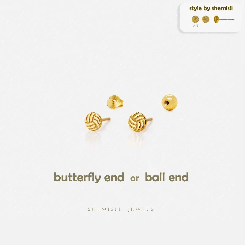Two - Tone Gold and Silver Plated Clover Stud Earrings for a Lucky and Stylish SymbolTiny Volleyball Studs Earrings, Unisex, Gold, Silver SHEMISLI SS871 Butterfly End, SS872 Screw Ball End (Type A) Two - Tone Gold and Silver Plated Clover Stud Earrings for a Lucky and Stylish SymbolTiny Volleyball Studs Earrings, Unisex, Gold, Silver SHEMISLI SS871 Butterfly End, SS872 Screw Ball End (Type A)