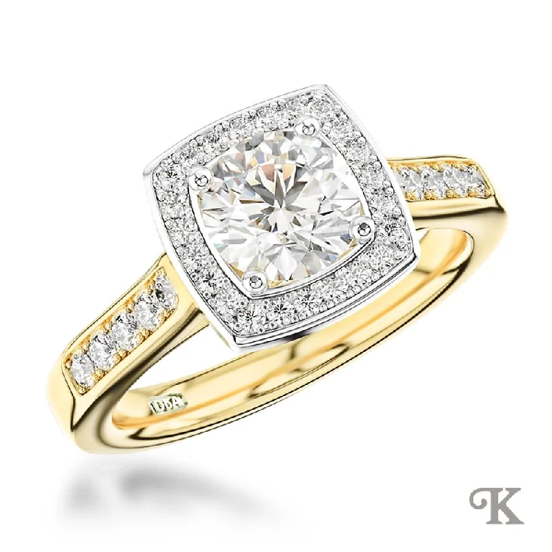 Men's Opal Engagement Rings in 10K Gold with a Milgrain - Trimmed BandIona Halo