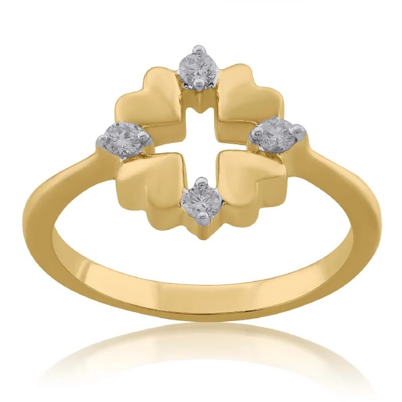 Princess - Cut Women's Diamond Rings in White Gold with a High - Clarity Diamond for a Modern Look18K YG Heart Diamond Ring-1pc Princess - Cut Women's Diamond Rings in White Gold with a High - Clarity Diamond for a Modern Look18K YG Heart Diamond Ring-1pc